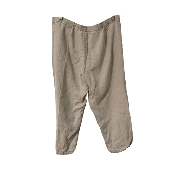 J Jill Love Linen Pants L Beige Elastic Waist Pull On Crop Ankle 100% Linen - Picture 4 of 12